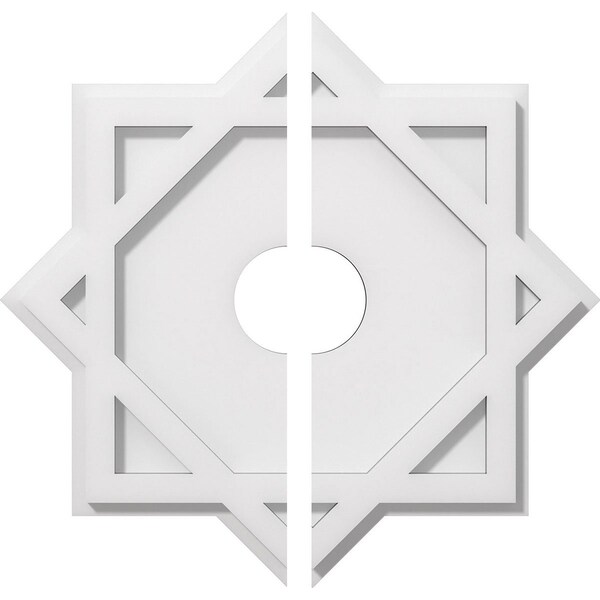 Ekena Millwork Axel Architectural Grade PVC Contemporary Ceiling Medallion, Two Piece, 16"OD x 3"ID x 8 3/4"C x 1"P CMP16AL2-03000 - main